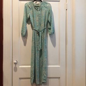 Silk animal print dress with belt